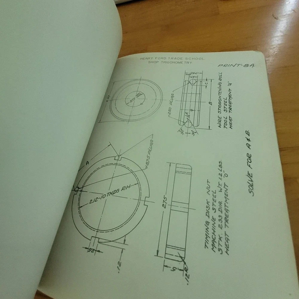 Vintage 1934 Shop Trigonometry Henry Ford Trade School Book Michigan Manual